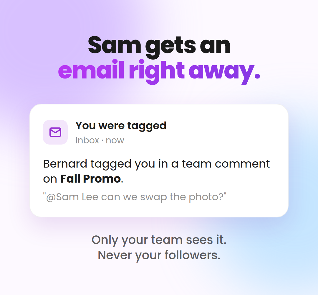The email your teammate gets when you tag them