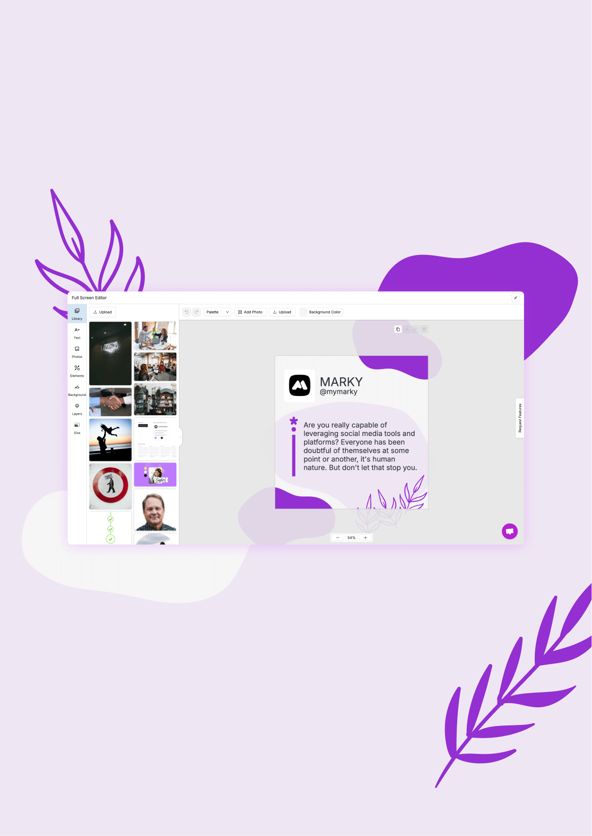 Showcase of the visual design editor
